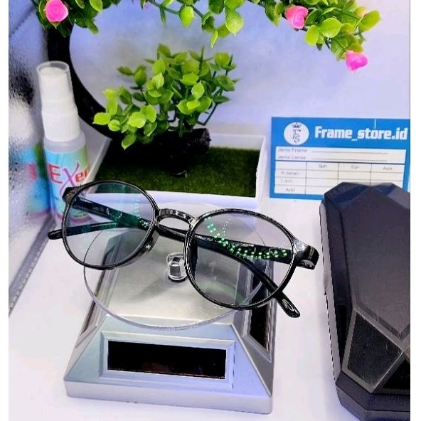 Kacamata Photocromic Anti Radiasi blueray Frame Oval Untuk Pria Dan Wanita (GRATIS BOX DAN LAP)