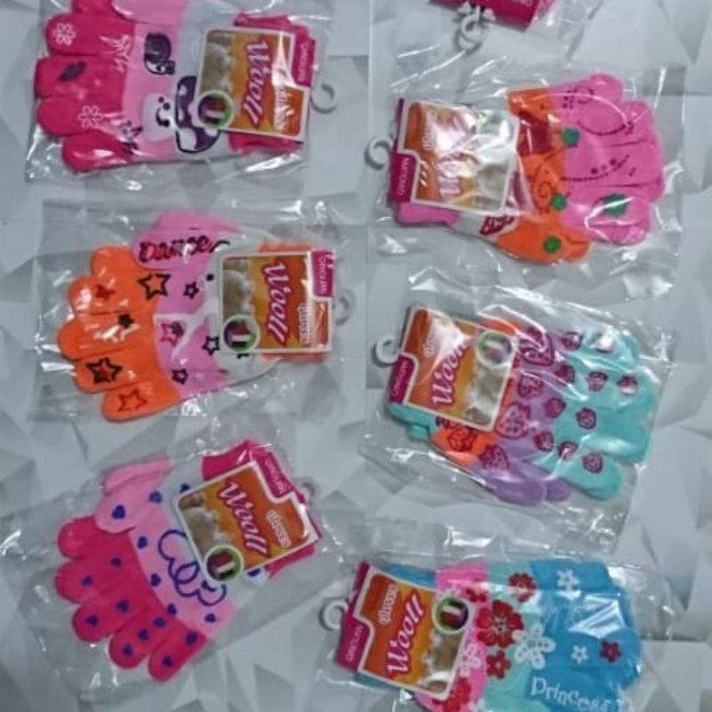 sarung tangan anak laki laki &amp; perempuan usia 3-8 tahun import bahan lembut elastis dan termurah