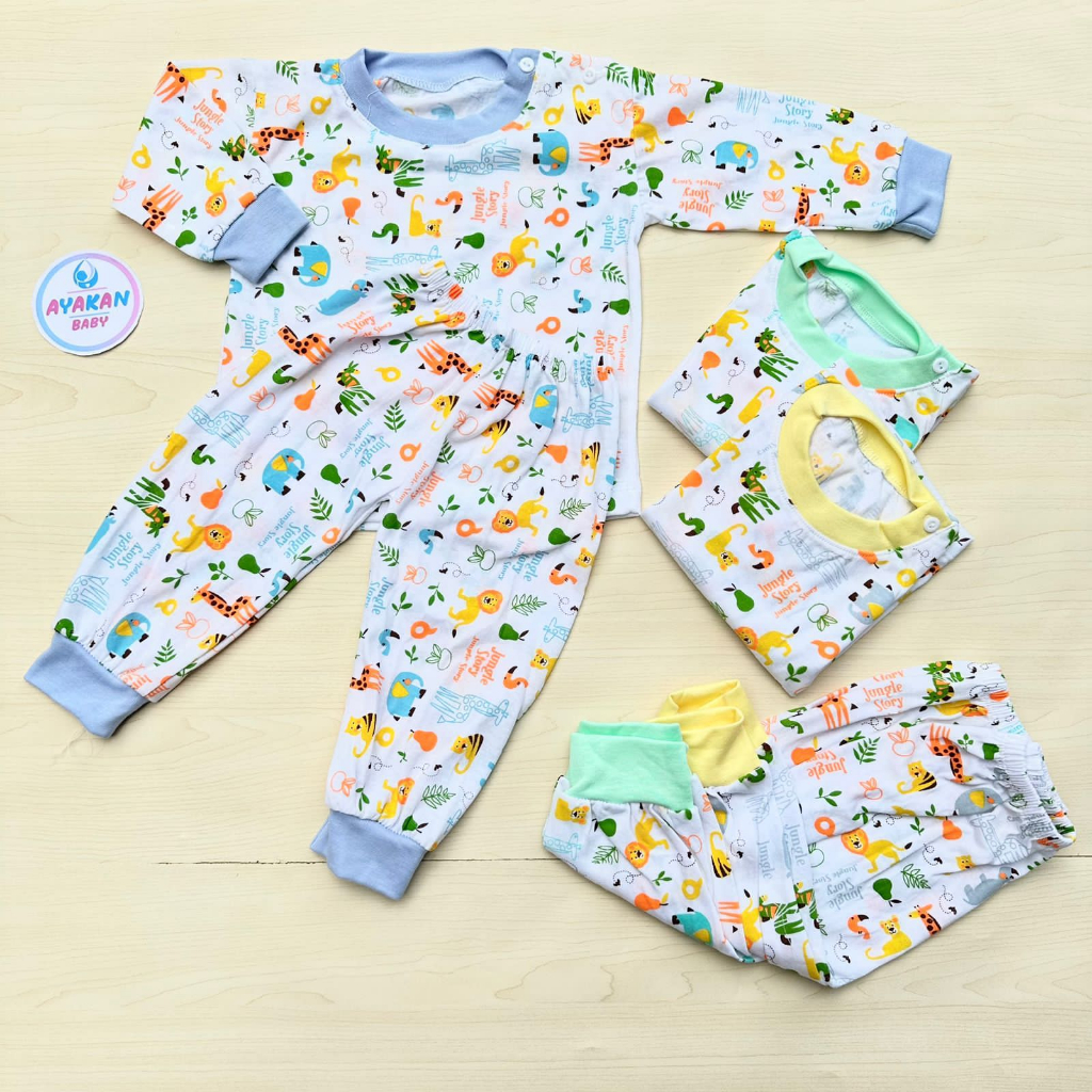 AYAKAN BABY - Setelan Baju Bayi Oblong Panjang Baju Piyama Bayi Baju Tidur Bayi Baju Bayi Celana Bayi 3-12bln