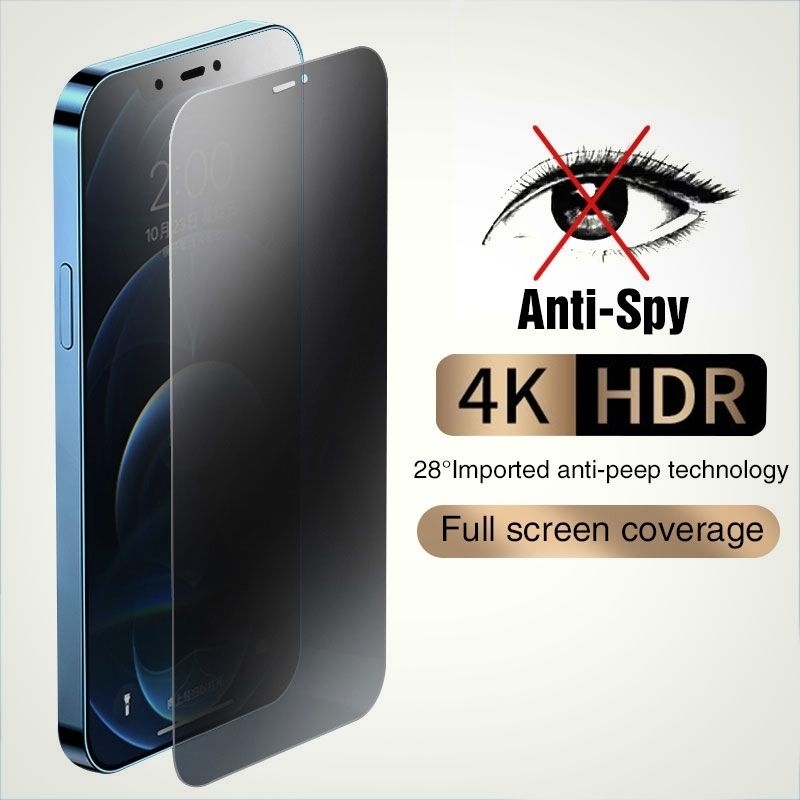 Anti Spy Tempered Glass Privacy Spy iPhone 11/ 12/ 13/ 14/14 Pro/14 Plus/14 Pro Max Anti Gores Full Screen for iPhone