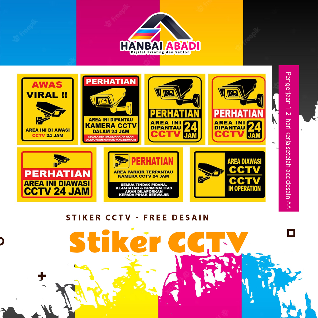 

[HANBAI ABADI] STIKER CCTV /Stiker Vynil CCTV/ Stiker Bontac CCTV Custom