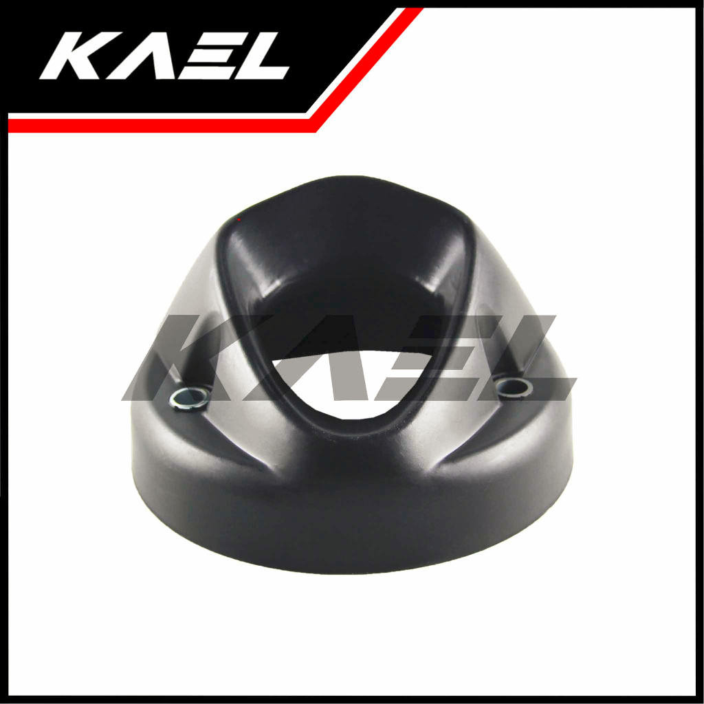 Moncong Knalpot Yamaha Vixion New NVA-NVL-VXN150 Carbon-Karbon-Polos Hitam Cover-Tutup-Tameng-Pelindung Ujung Kenalpot