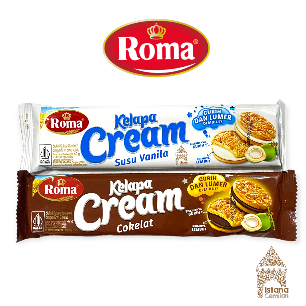 

Roma Kelapa Cream Susu Vanilla / Cokelat 40 Gram SATUAN