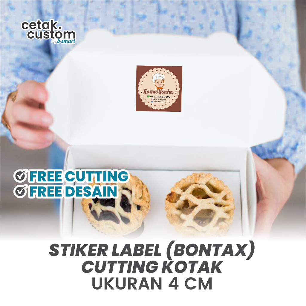 

STIKER LABEL MAKANAN (BONTAX)+CUTTING KOTAK UKURAN 4x4 CM