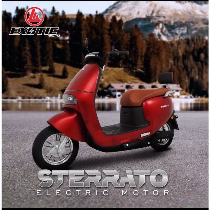 SEPEDA MOTOR LISTRIK EXOTIC STERRATO 800 WATT 60 VOLT 20.2 AH SURABAYA MURAH SUBSIDI PEMERINTAH FLAS