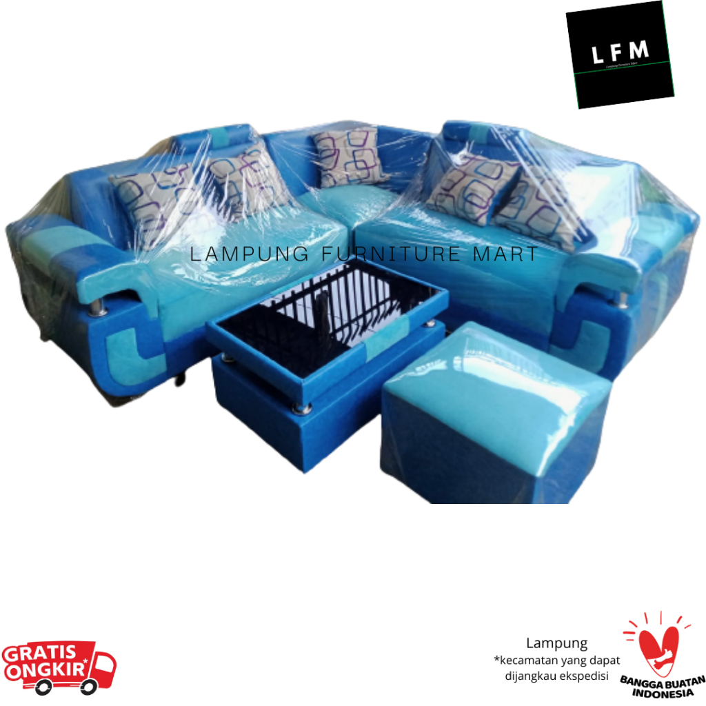 Sofa L Sudut Ruang Tamu Kursi Minimalis - LFM Lampung