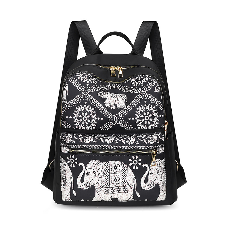 TAS RANSEL WANITA TA795B5 HITAM NORAILA MOTIF GAJAH ANTI AIR BACKPACK PREMIUM KEKINIAN KULIAH KERJA SEKOLAH DEWASA REMAJA SIMPLE TERBARU FASHION KOREA BATAM BRANDED MURAH