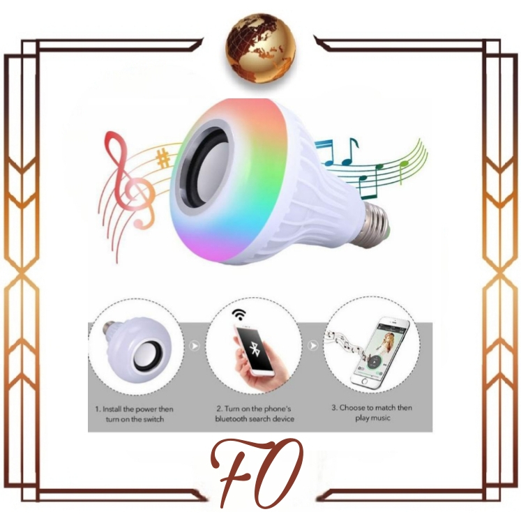 (FO)SPEAKER PORTABLE MUSIC BULB / LAMPU BOHLAM LED E27 5w RGB DENGAN SPEAKER