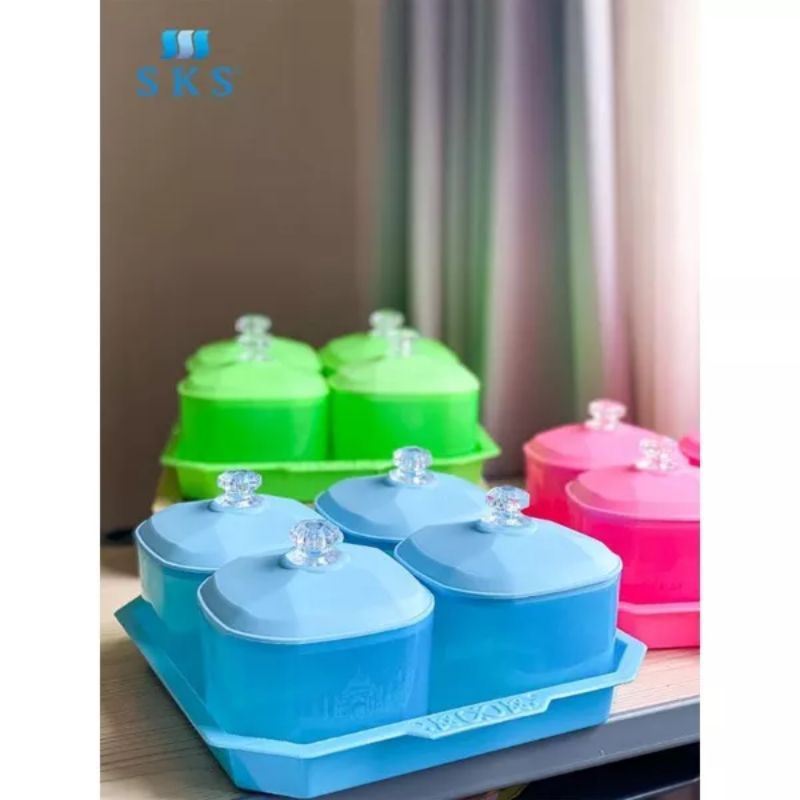 Toples set + nampan sks/ toples kue kering plastik
