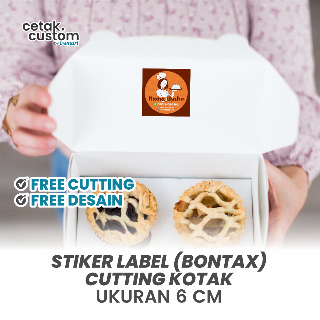 

STIKER LABEL MAKANAN (BONTAX)+CUTTING KOTAK UKURAN 6x6 CM