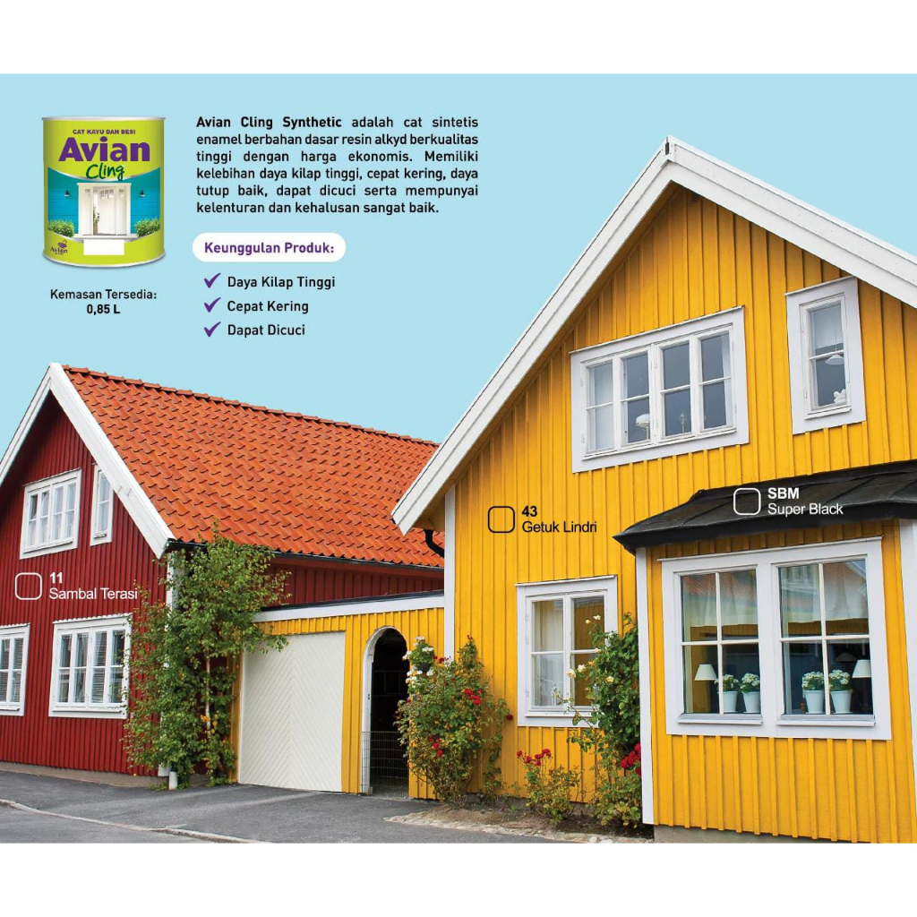 Avian Cling Cat Kayu Besi Pintu Pagar 0,85Ltr - 38 Wajik