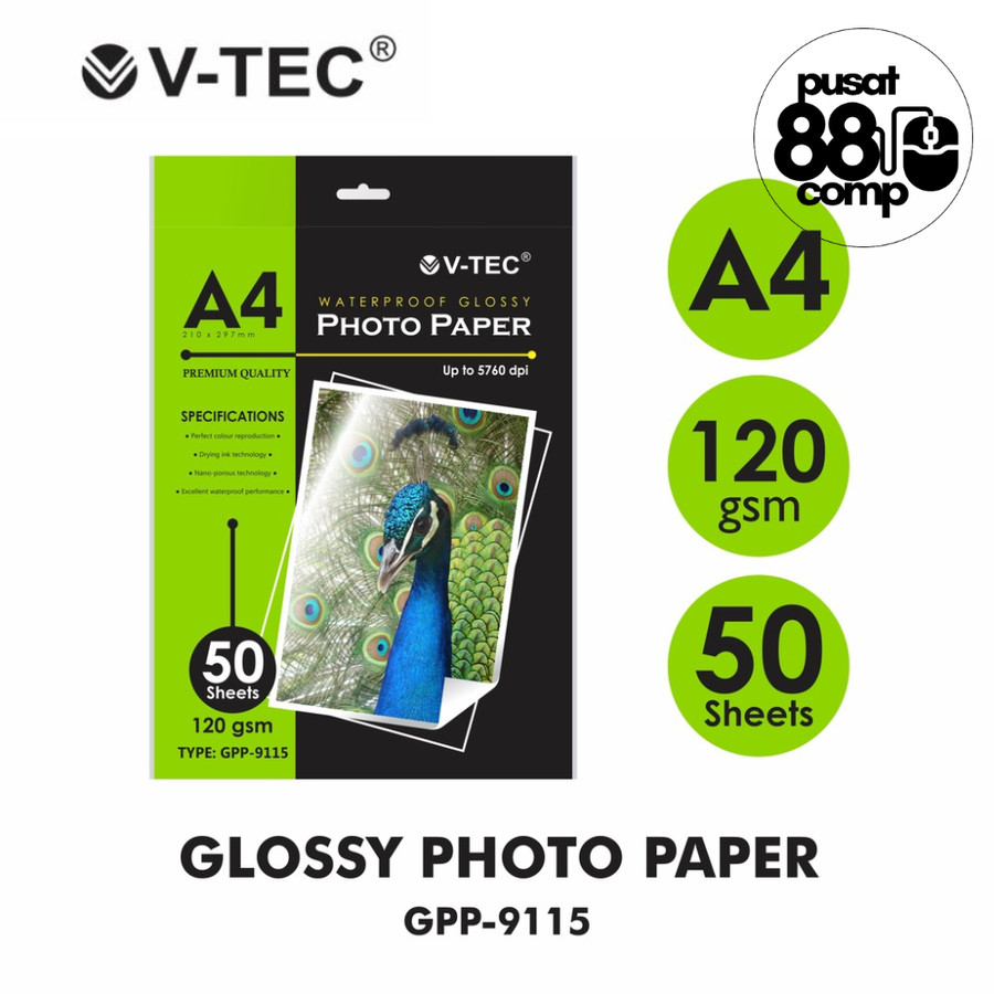 

V-Tec Glossy Photo Paper A4 120 gsm GPP-9115