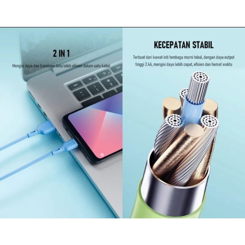 Kabel Data USB-C Type C Cable Colorful - Robot RBC100S