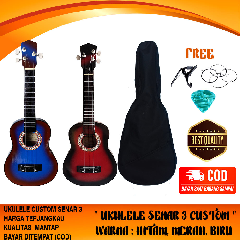 Ukulele Custom Senar 3 Paket Bonus Bergaransi
