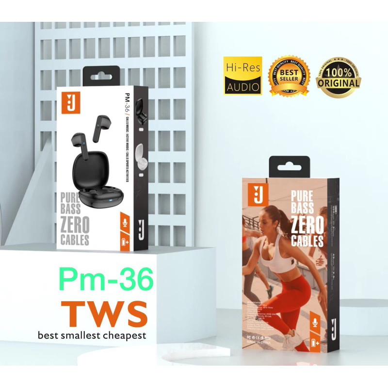 HEADSET TWS PM-36 HANDSFREE TWS PURE BASS