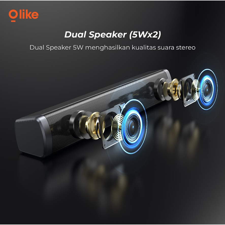 Olike S3H Bluetooth Speaker Mini Soundbar TWS Mode - Garansi Resmi