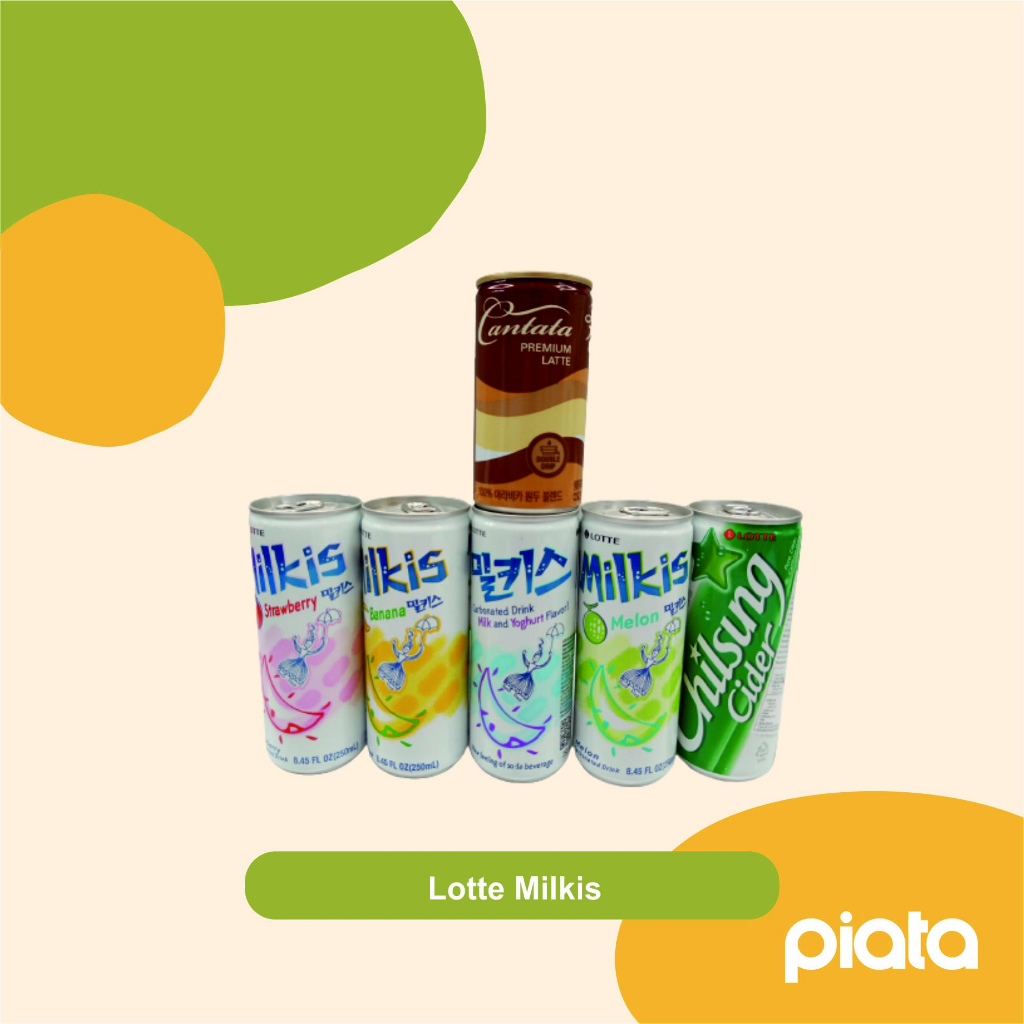 

Lotte Milkis Soda, Banana, Strawberry, Melon 250ml Korean Milk