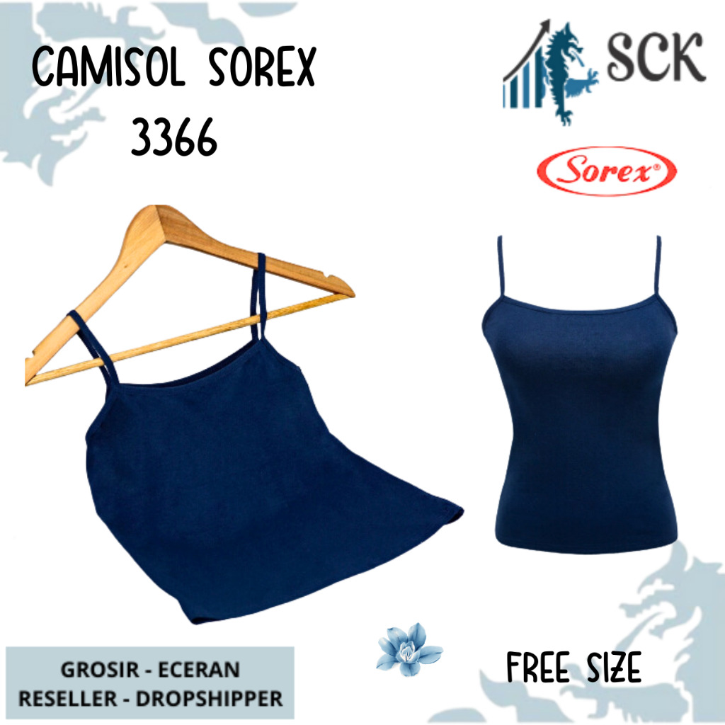 Camisol Tanktop Wanita Sorex 3366 - ATASAN SINGLET / TANKTOP WANITA PANJANG DENGAN TALI KECIL