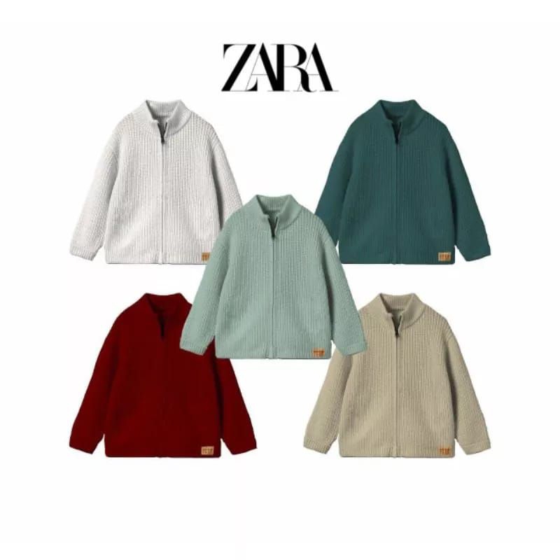 Sweater Jaket Jacket anak Rajut zaara zara anak boys girlFULL Zipper size 2 4 6 8 10 tahun
