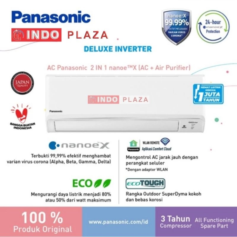 AC PANASONIC 1/2 PK CS/CU-XPU5XKJ DELUXE INVERTER+NANOE X