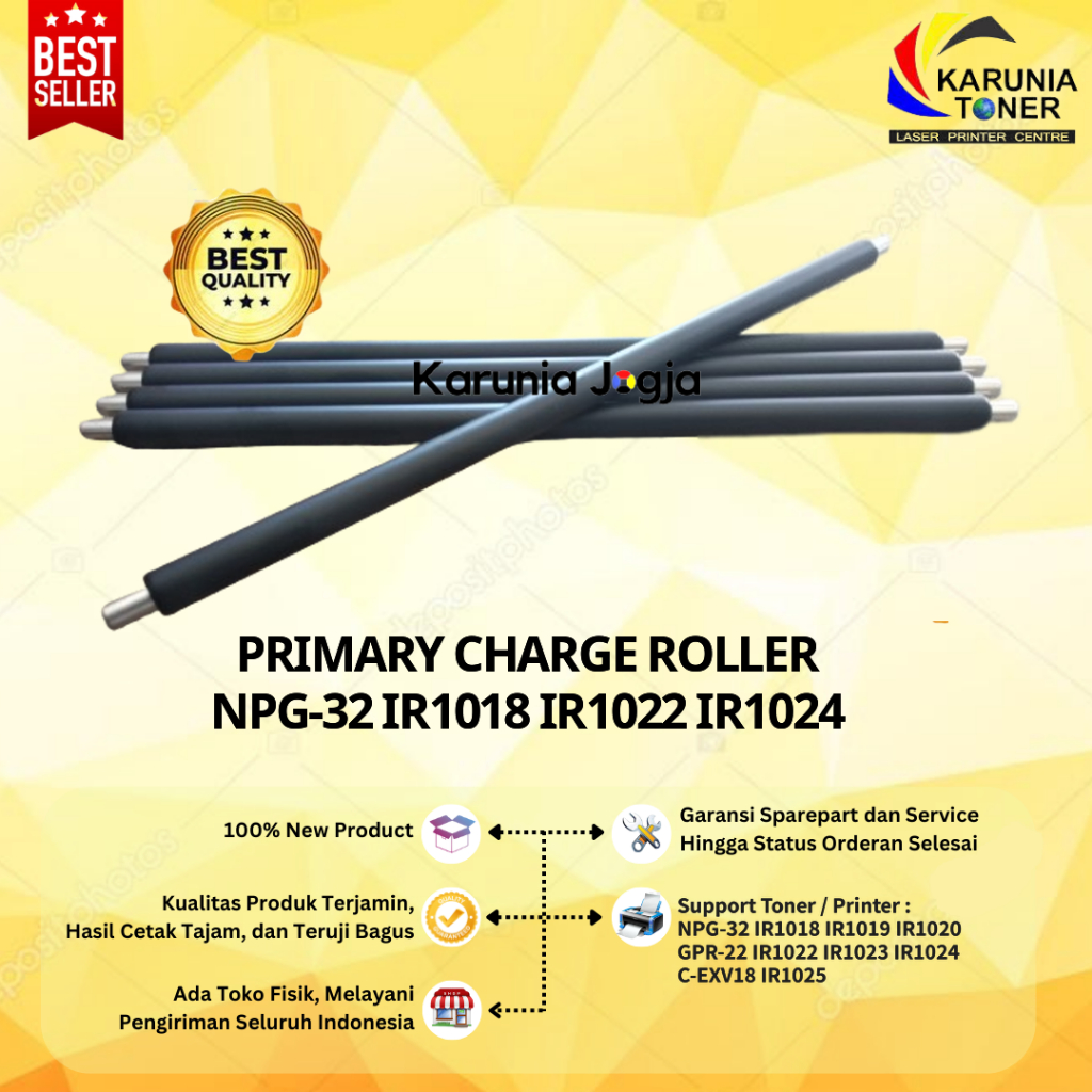 PRIMARY CHARGER ROLLER PCR IR1022 IR1024 IR1018 IR1023 IR-1022 IR-1024 IR-1018 IR-1023 NPG-32 GPR-22