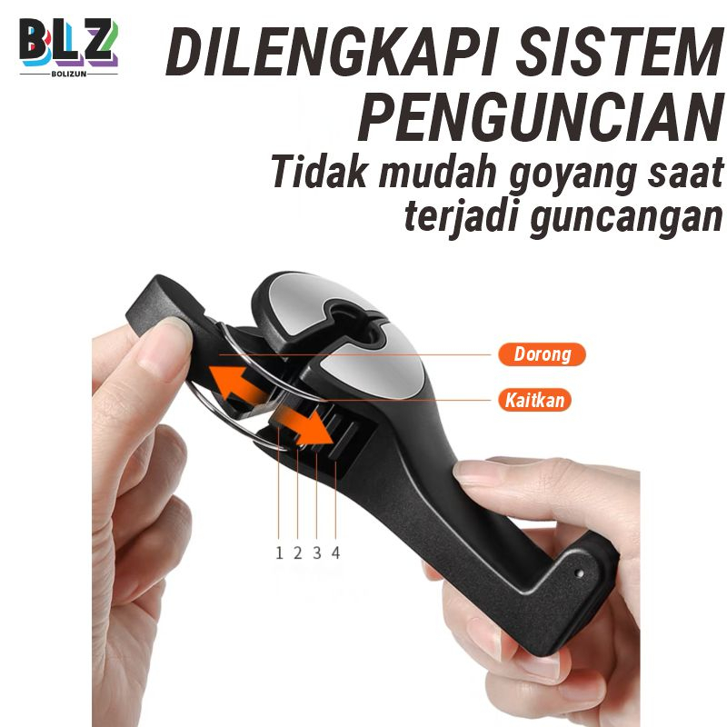 Bolizun CS-G02 CAR HOLDER HP 2IN1 DI MOBIL CAR HOOK MOBILE PHONE HOLDER