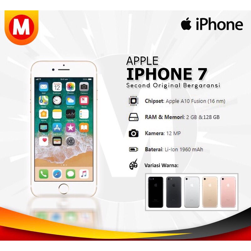 IPHONE  7 EX INTER 128 BEKAS ORIGINAL MULUS