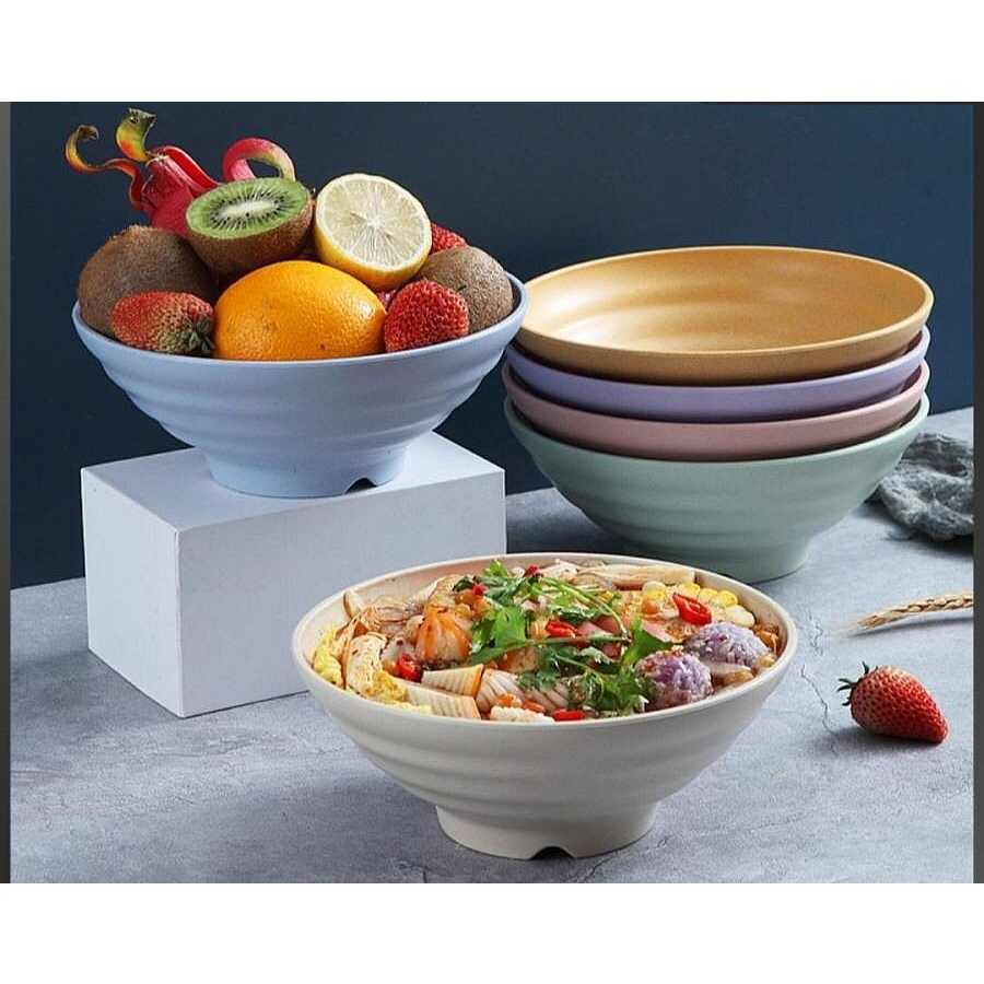 Serbagrosirmurah  ML1 mangkuk jerami jumbo besar wheat straw bpa free