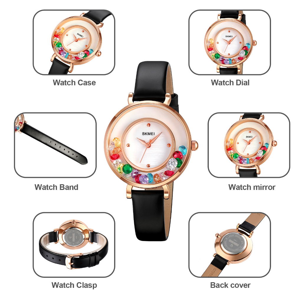 SKMEI 2041 Jam Tangan Wanita Analog Tali Kulit WATCHKITE WKOS