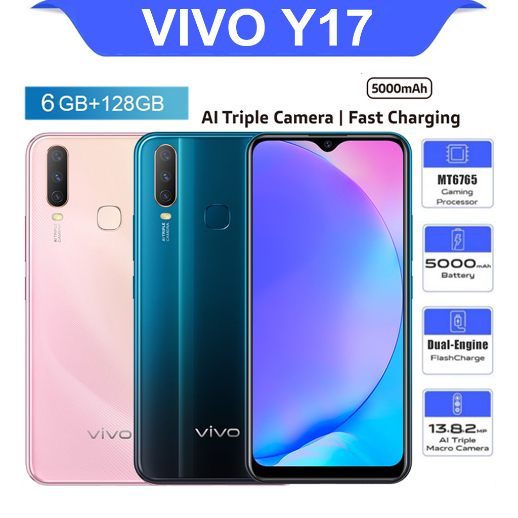 handphone vivo Y17 ram6 128GB 6.35-inch hp smartphone 100% baru original