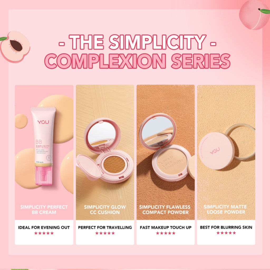 [ FREE GIFT ] YOU Simplicity Flawless Compact Powder - Natural Makeup Tahan Lama