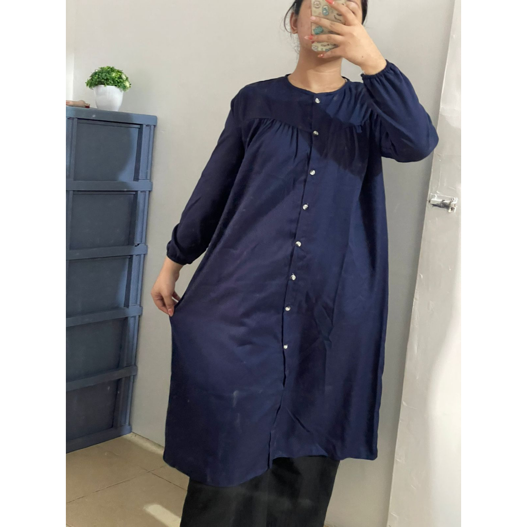 Long Tunik Polos Katun Rayon Fashion Muslim Terbaru