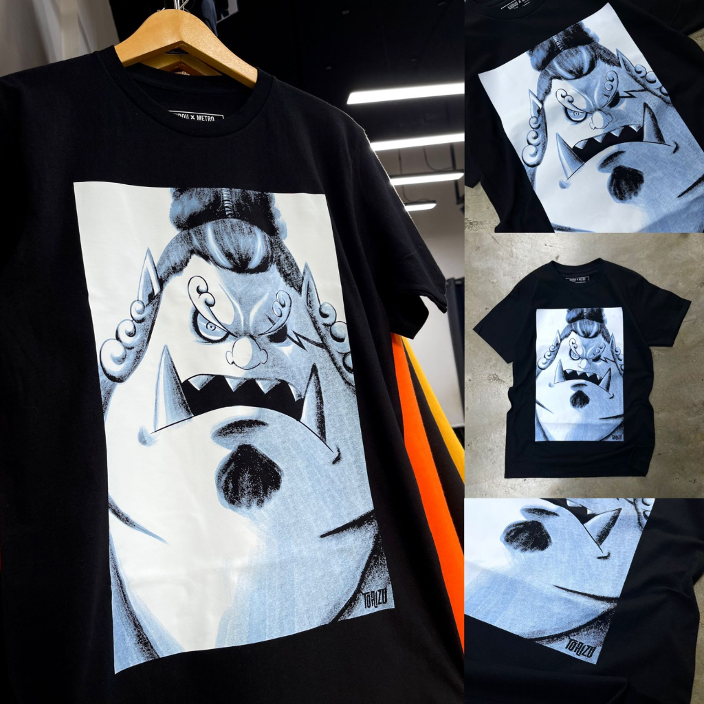 Torizu Tshirt Jinbei Brush Black Mugiwara Anime Manga One Piece Premium Unisex