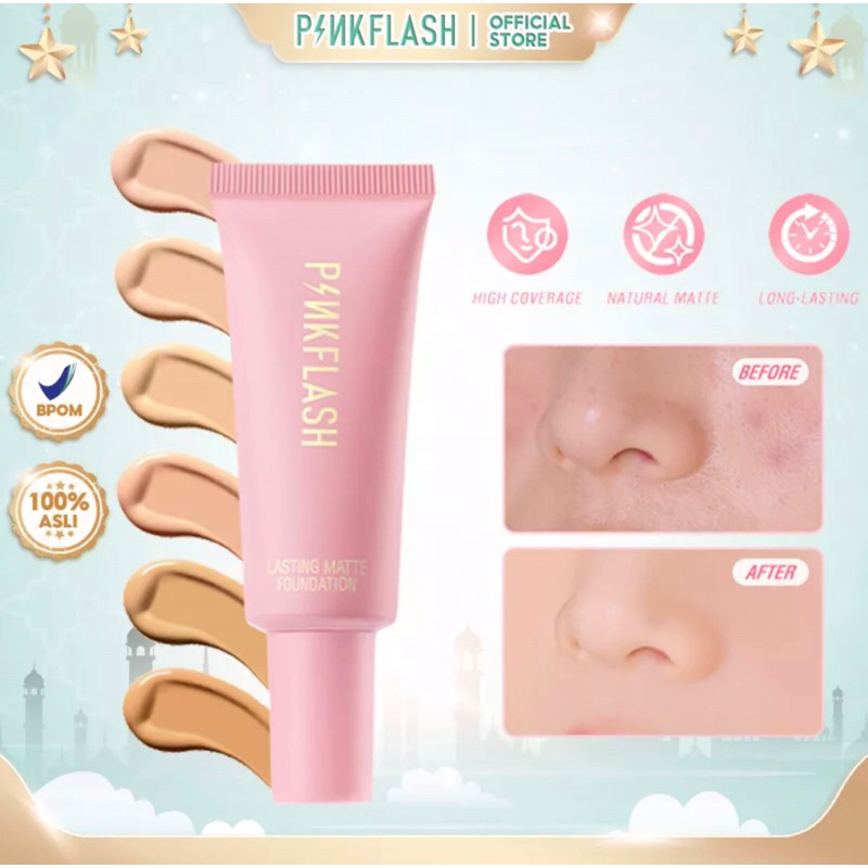 PINKFLASH OhMySelf Weightless Long Lasting All-day Tahan Air Matte Foundation 6 Colors