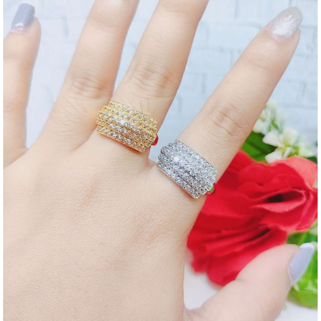 Cincin Xuping Mata Full Lapis Emas Perhiasan Fashion R26/27/28