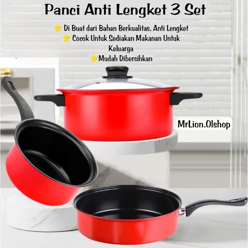 PANCI SET 3IN1 GOLDEN RED TUTUP KACA PANCI SERBAGUNA ISI 3PCS⭐ Mrlion ⭐