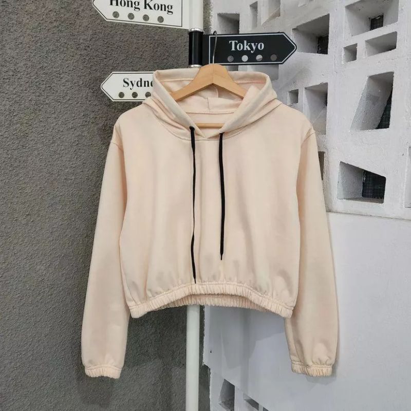 CUTE EAR HOODIE CROPE | SWEATER WANITA