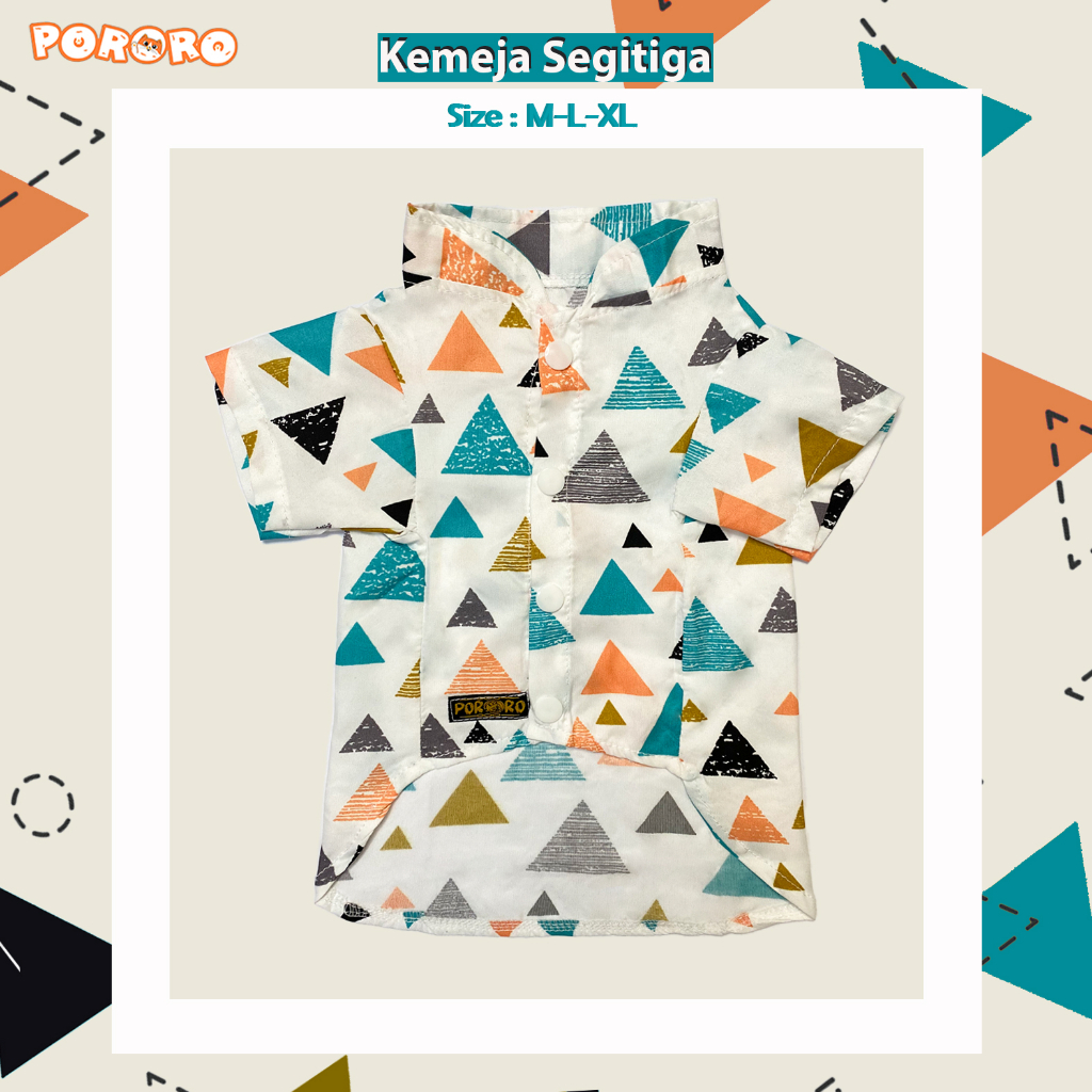 Kemeja kucing Pororo Motif Segitiga