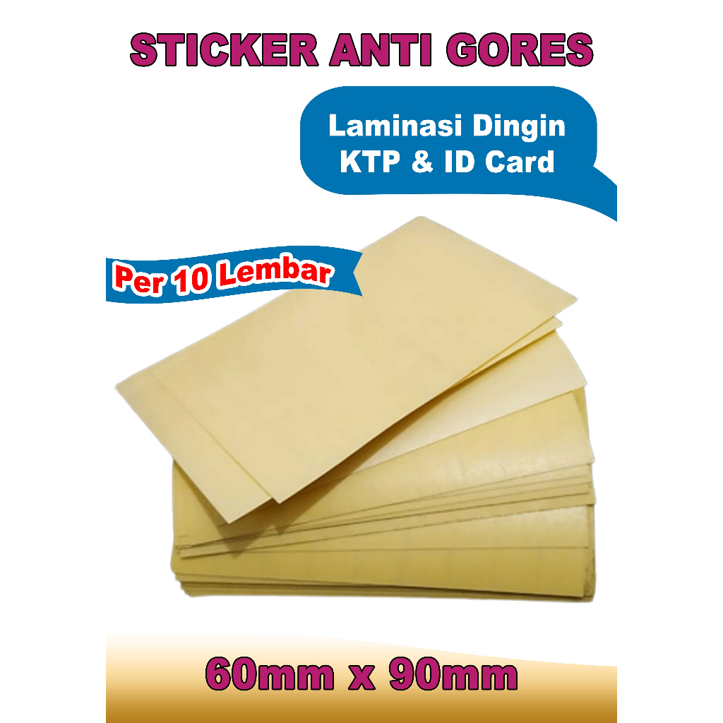 

Sticker laminasi Anti gores KTP dan Id Card ISI 10 LEMBAR