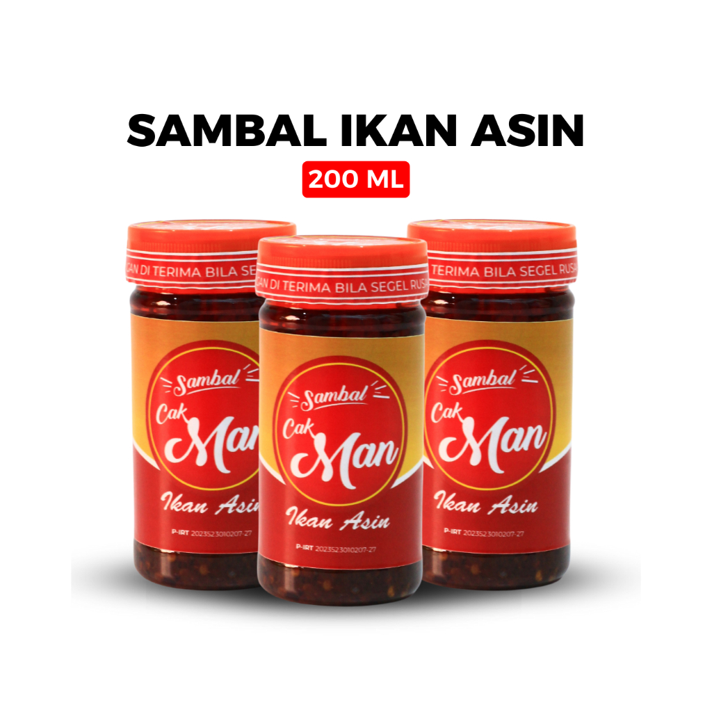 

Sambal Ikan Asin - 200 ml Cak Man Pedas FULL CABAI