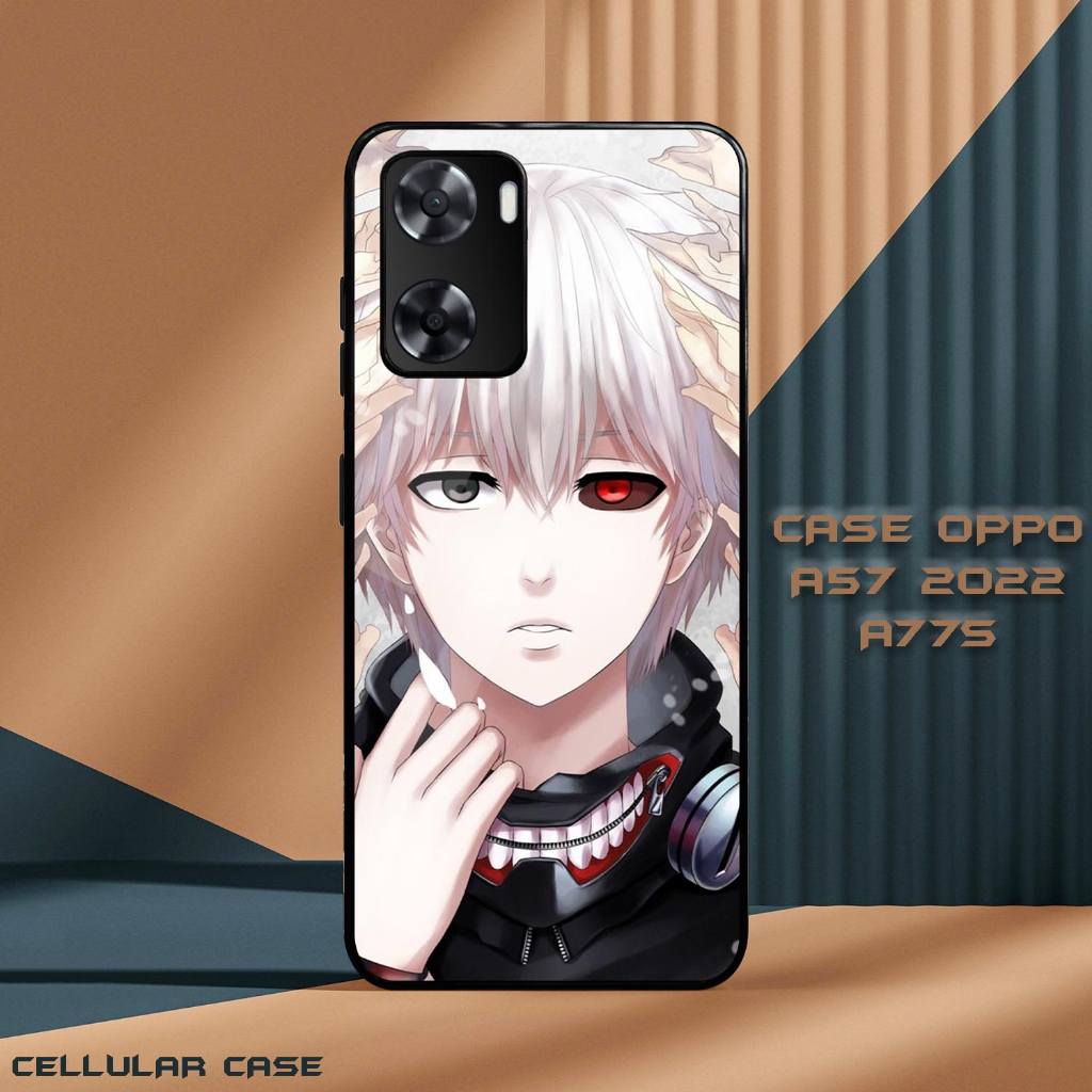 Case Glossy Oppo 57 2022 | A77S 4G [VS09] Anime Ken Kaneki Casing Hardcase Hp Oppo Kesing Kilau Hape