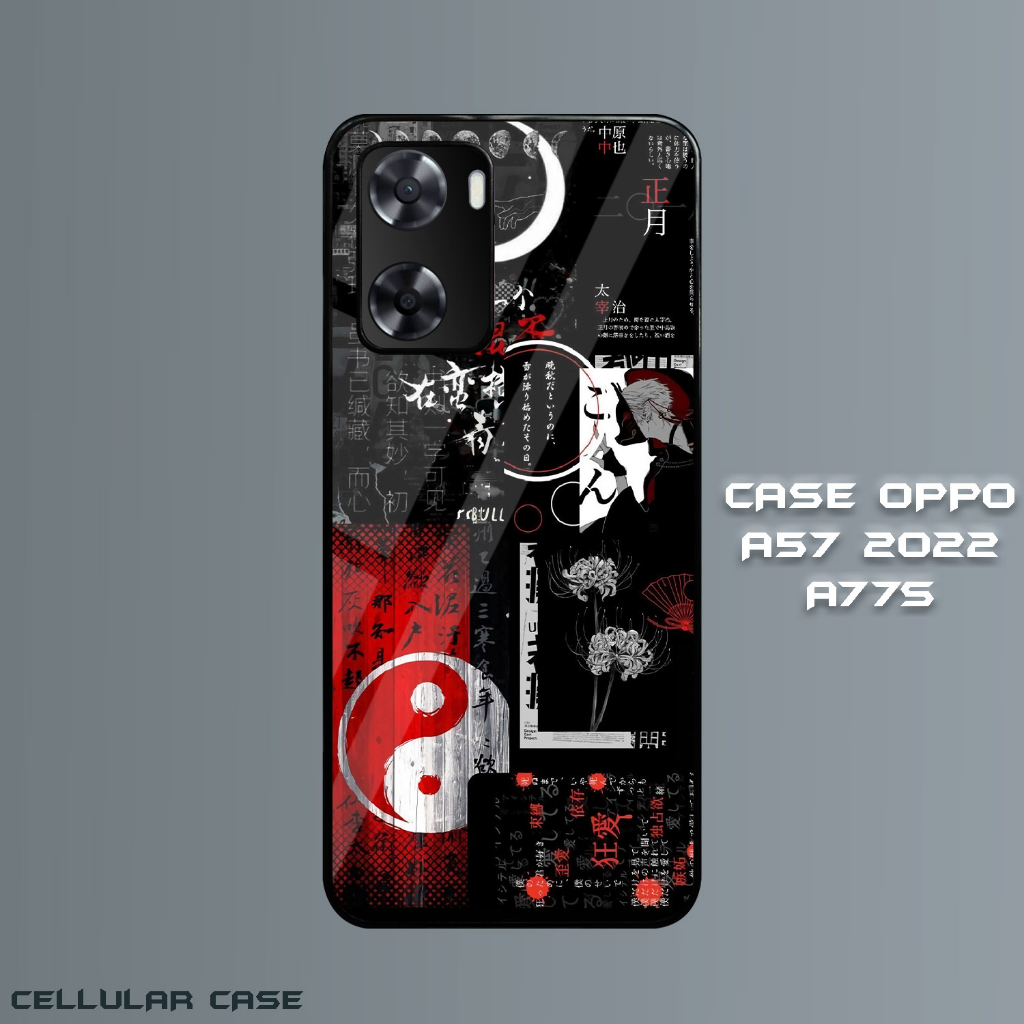 Case Glossy Oppo 57 2022 | A77S 4G [CR16] Motif Yin Yang Casing Hardcase Hp Oppo Kesing Kilau Hape |