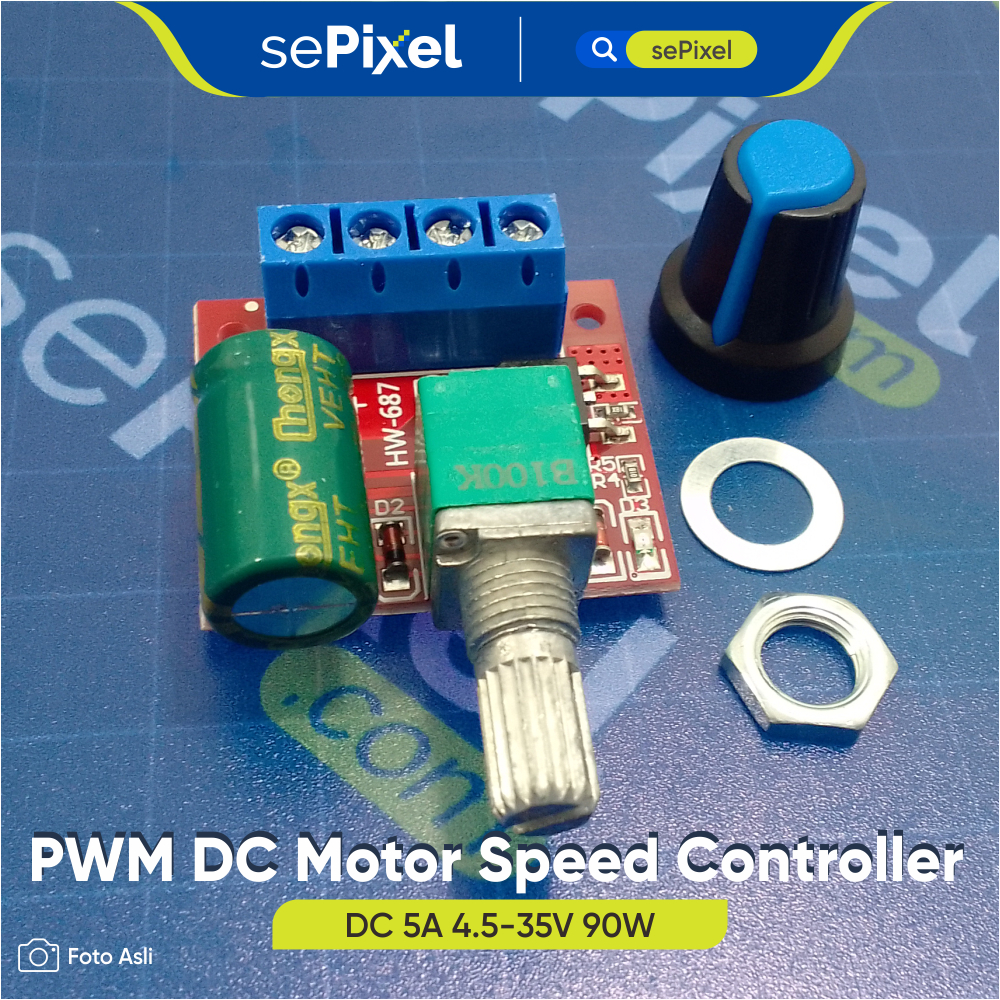 PWM Dimmer DC 5A 4.5-35V 90W Motor Speed Dimmer Controller Kecepatan