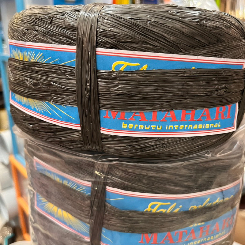 TALI RAPHIA HITAM PER ROL / TALI IKAT POLYTAPE PLASTIK
