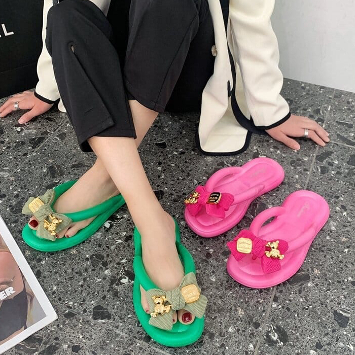 CUCI GUDANG GROSIRTAS TG1605 Sandal Jepit Jelly Sandal Wanita Karet Lembut Elastis Non-slip Sandal Karet Wanita Import Sandal Jepit Wanita Pita Besar Soft Jelly Korean Style