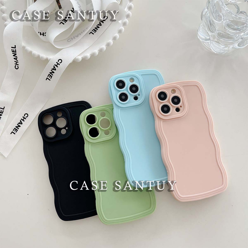 Soft Case Oppo  A15 A16 A16K A16E A17-4G A53 A33 2022 A8 A31 A52 A72 A92  Gelombang Warna Waxy Wave Edge Macaron