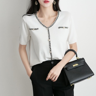 [Premium] Korean Style Summer Slim Fit Elegant Short Sleeve Knit Shirt 7382