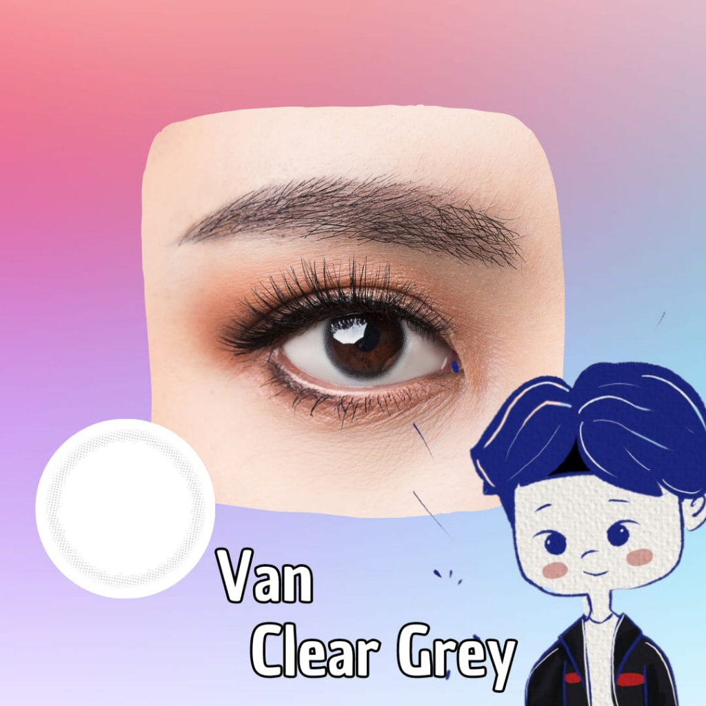 Famous With Biomoist Van Clear Grey Bulanan Softlens Warna