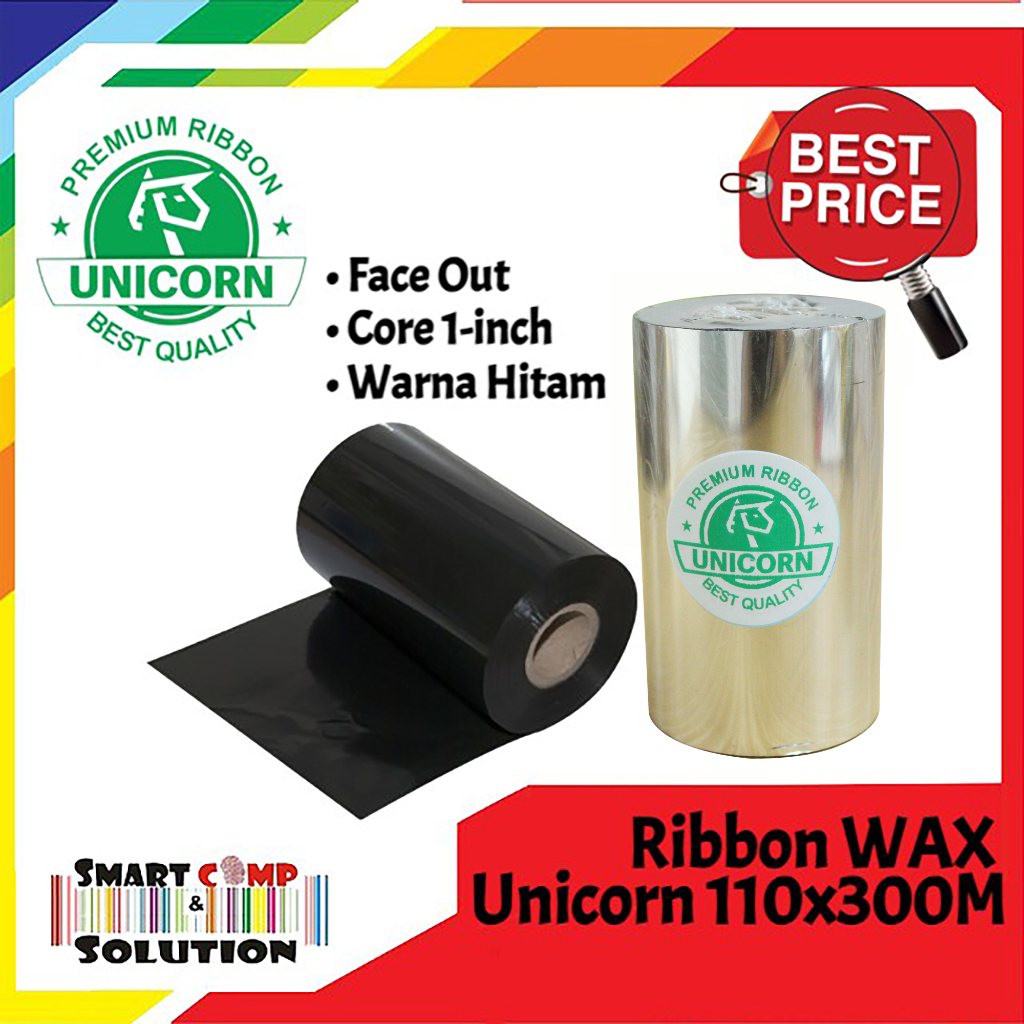 Ribbon Unicorn Wax 110mmx300mm ZEBRA TSC ARGOX SATO POSTEK