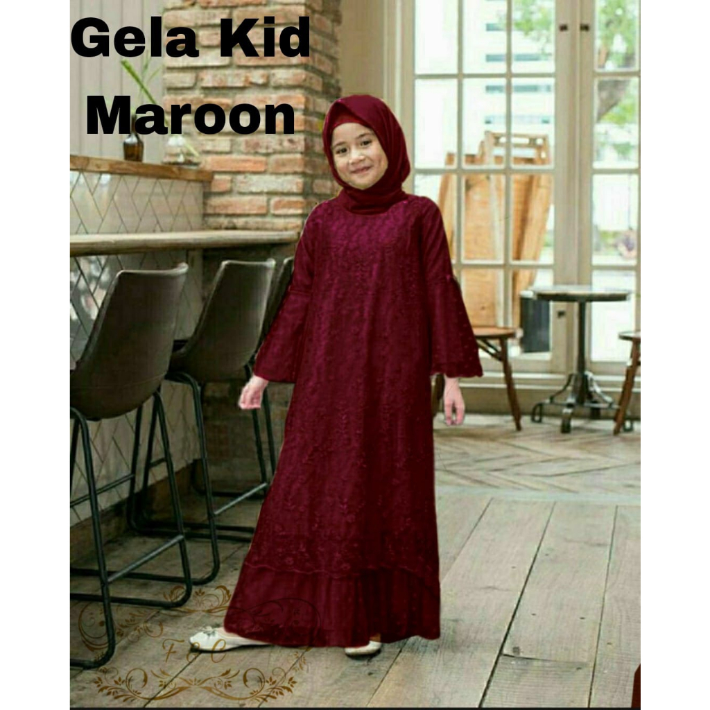 Feodora /Maxi Gela Kids /  pakaian muslim anak / gamis anak / pakaian anak perempuan / dress anak / (GOOD QUALITY)